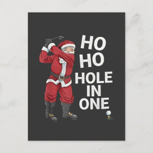 Ho Ho Hole in One Funny Golfing Xmas Christmas Announcement Postcard