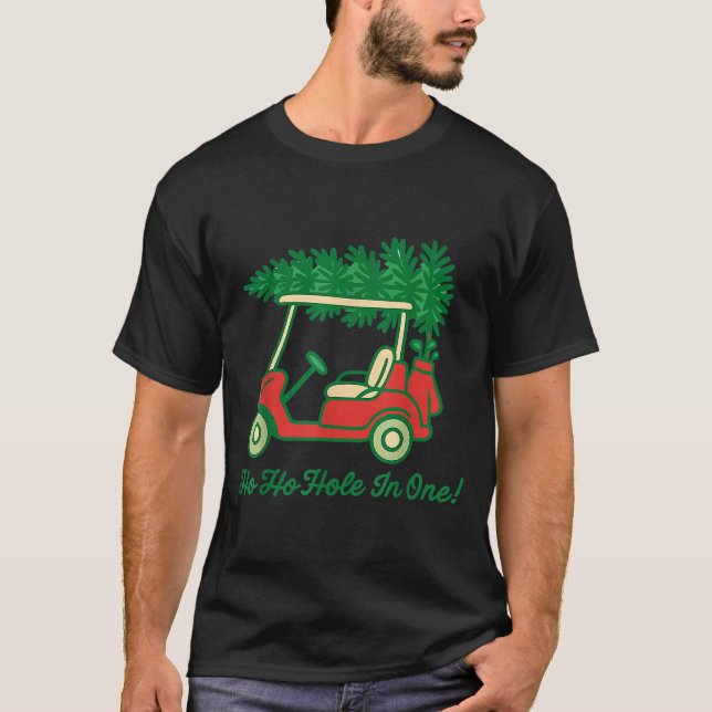 Ho Ho Hole In One Santa Golf Christmas Holiday Gol T-Shirt (Front)