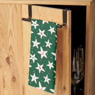 Ho Ho Holiday Cookie Pattern  Tea Towel