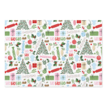 Ho Ho Holly Wrapping Paper Sheets