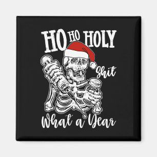 Ho Ho Holy Christmas Funny Skeleton Dancing Skull  Magnet