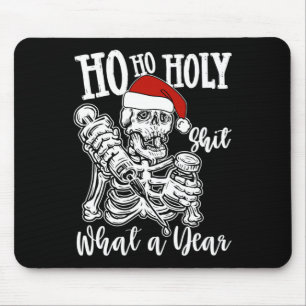 Ho Ho Holy Christmas Funny Skeleton Dancing Skull Mouse Pad