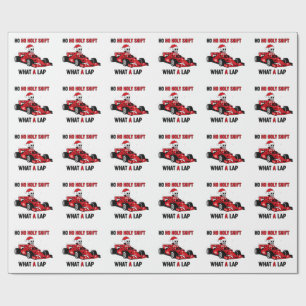 Ho Ho Holy Lap Santa Race Christmas Racing Car Lov Wrapping Paper