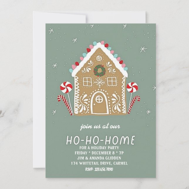 Ho-ho-home - christmas party invitation (Front)