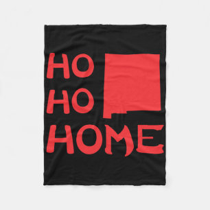 Ho Ho Home New Mexico Santa Christmas Holiday Fleece Blanket