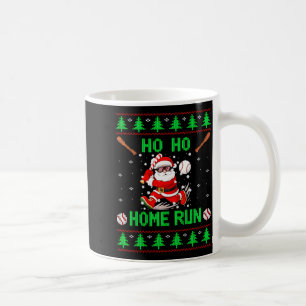 Ho Ho Home Run Baseball Christmas Santa Ugly Xmas Coffee Mug