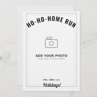 Ho-Ho-Home Run Raccoon Holiday Card (White Back) 