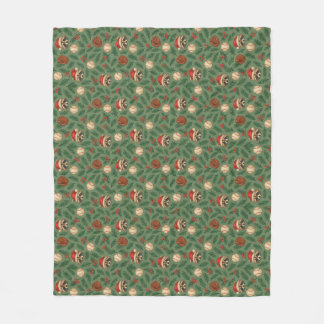 Ho-Ho-Home Run Raccoon Holiday Pattern Throw Blank Fleece Blanket