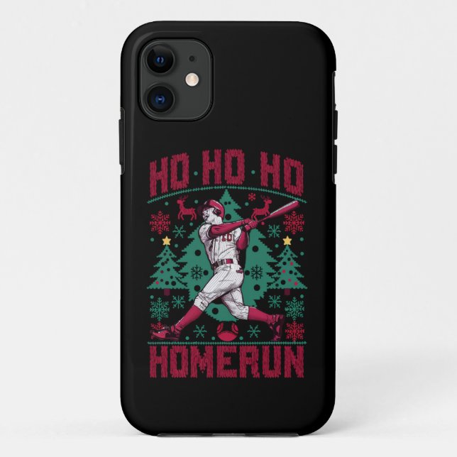 Ho Ho Homerun Baseball Ugly Christmas Sweater  Case-Mate iPhone Case (Back)