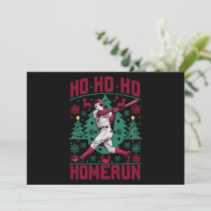 Ho Ho Homerun Baseball Ugly Christmas Sweater  Holiday Card