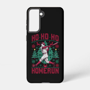 Ho Ho Homerun Baseball Ugly Christmas Sweater Samsung Galaxy Case