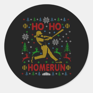 Ho Ho Homerun Fastpitch Softbyll Ugly Christmas Pa Classic Round Sticker