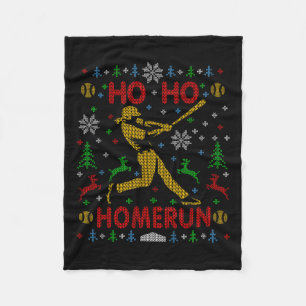 Ho Ho Homerun Fastpitch Softbyll Ugly Christmas Pa Fleece Blanket