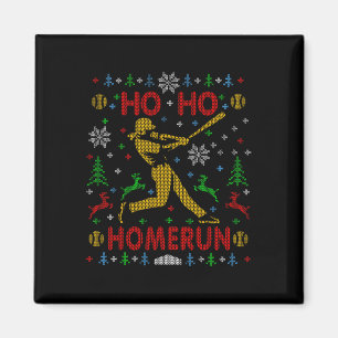 Ho Ho Homerun Fastpitch Softbyll Ugly Christmas Pa Magnet