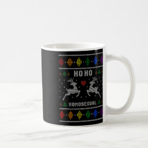 Ho Ho Homoual Gay Xmas Pride Ugly Christmas Sweate Coffee Mug