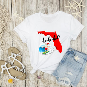 ho-ho-hot! Merry Florida Christmas Surfing Santa T-Shirt