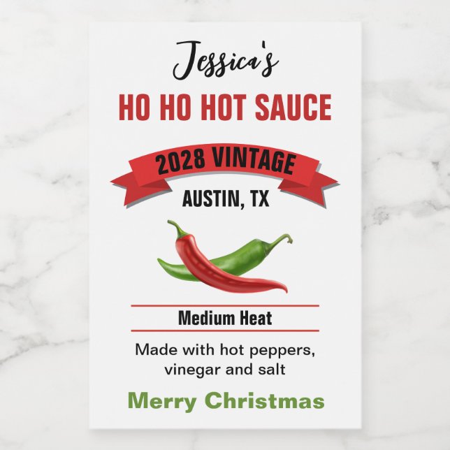 Ho Ho Hot Sauce Label CH002tr (Single Label)