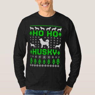 Ho Ho Husky Christmas Dog Husky Pattern T-Shirt