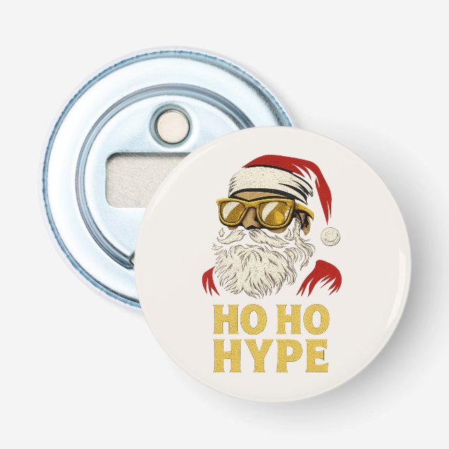HO HO HYPE – Santa Gold Bottle Opener (Front)