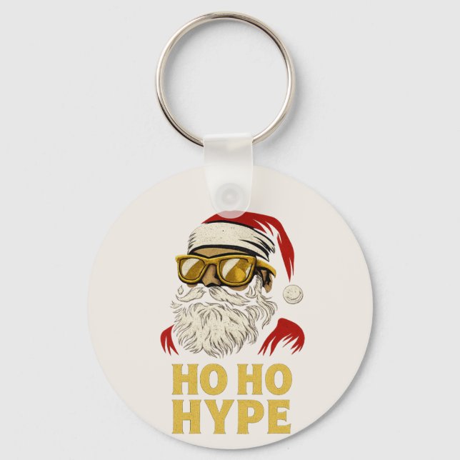 HO HO HYPE – Santa Gold Key Ring (Front)