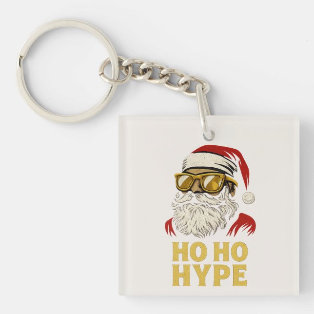 HO HO HYPE – Santa Gold Key Ring (Front)