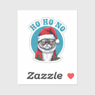 Ho ho no - funny grumpy santa cat