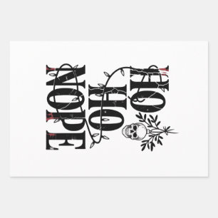Ho Ho Nope" Funny Spooky Gothic Skull Wrapping Paper Sheet