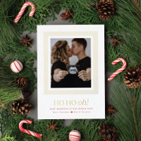 Ho Ho Oh Pregnancy Announcement Foil Holiday Card