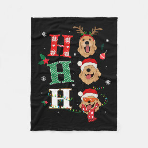 Ho Ho Retrievers Golden Xmas Outfit Christmas Cost Fleece Blanket
