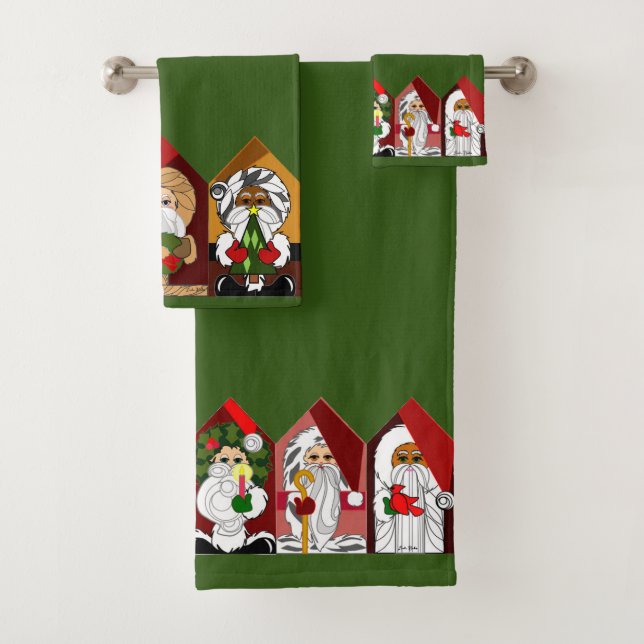 Ho-Ho Santa Cute Cartoon Christmas Towel Set (Insitu)