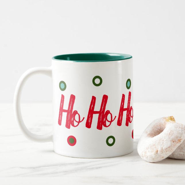 Ho Ho Two-Tone Coffee Mug (With Donut)
