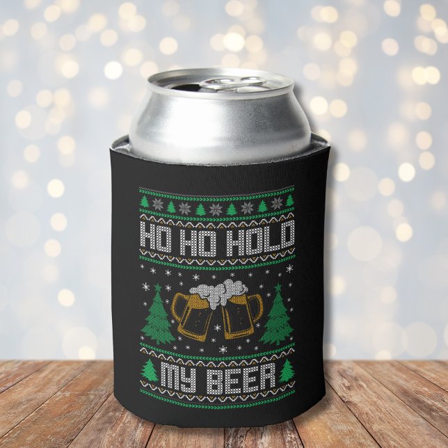 Ho Hold My Beer Funny Christmas Can Cooler (Creator Uploaded)