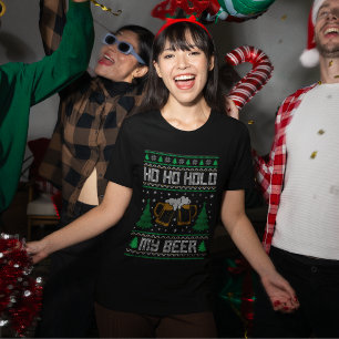 Ho Hold My Beer Funny Christmas T-Shirt
