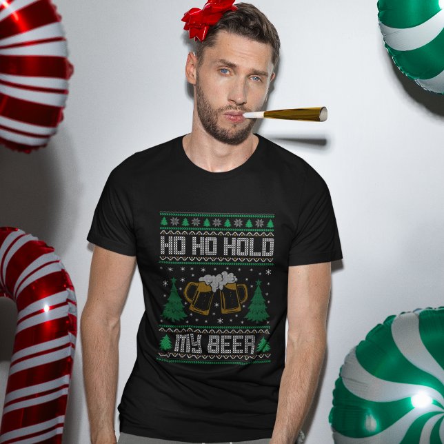 Ho Hold My Beer Funny Christmas T-Shirt (Creator Uploaded)