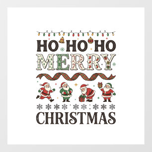 Ho Merry Christmas Santas Plaid Ribbon