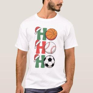 Ho Santa Christmas Basketball Baseball Soccer Xmas T-Shirt