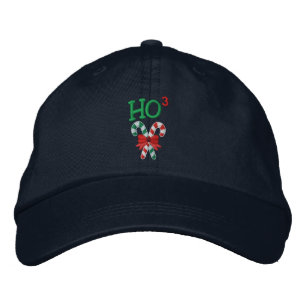 Ho Times Three Candy Canes Embroidered Hat