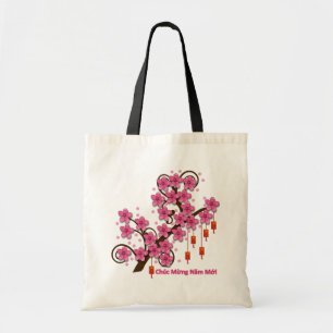 Hoa Dao Happy New Year Tote Bag
