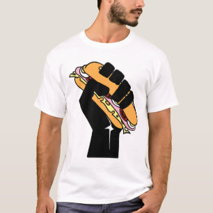 Hoagie Sandwich Guy Black Fist Resist Fascism Anti T-Shirt