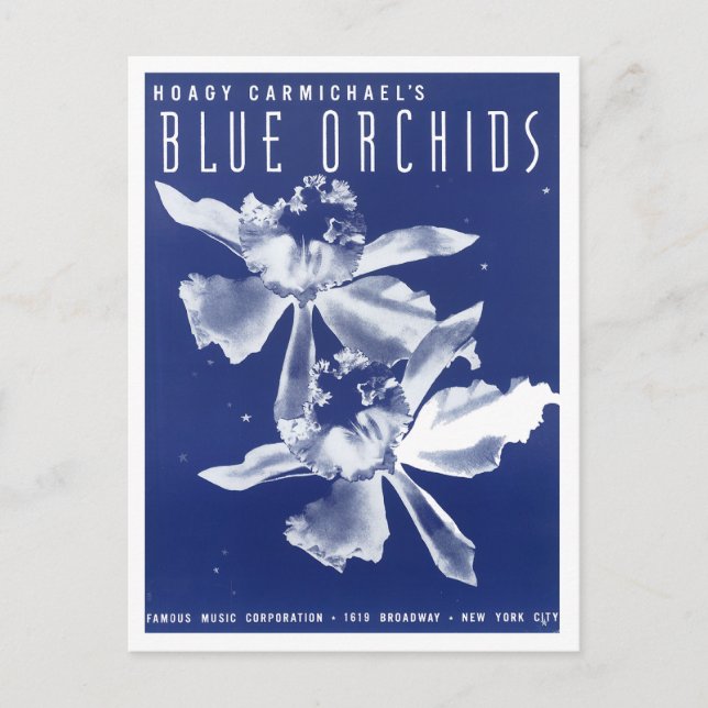 Hoagy Carmichael's "Blue Orchids" Postcard (Front)