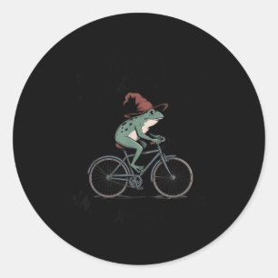 Hoard books & cause chaos retro funny witch classic round sticker