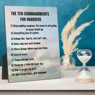 HOARDERS TEN COMMANDMENTS PLAQUE