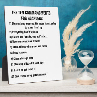 HOARDERS TEN COMMANDMENTS  PLAQUE