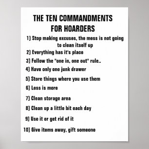 HOARDERS TEN COMMANDMENTS  POSTER