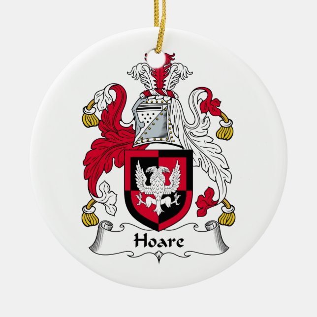 Hoare Family Crest Ceramic Ornament (Front)