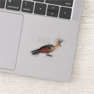 Hoatzin bird cartoon illustration