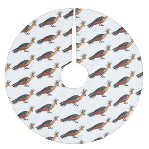 Hoatzin bird cartoon illustration brushed polyester tree skirt