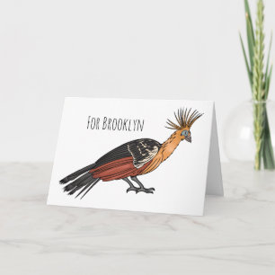 Hoatzin bird cartoon illustration  card