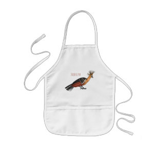 Hoatzin bird cartoon illustration kids apron