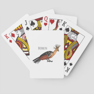 Hoatzin bird cartoon illustration playing cards